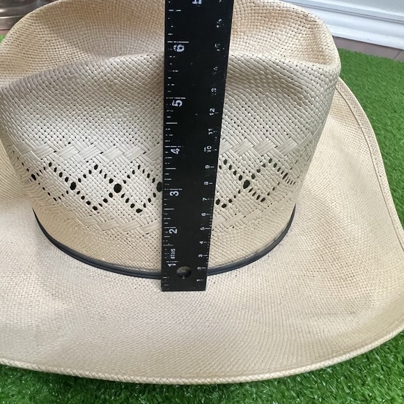 Vintage Wranglers Cowboy Hat Size 7 1970s Straw With Feather Western EUC Mint - Picture 8 of 8